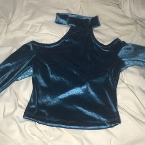 Velvet blue crop top